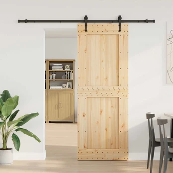 Slankios durys NARVIK Natūrali ir juoda 85 x 210 cm (213,5 cm)