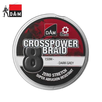 Pintas valas 8 gijų D.A.M. CrossPower 8-Braid pilkas 0.20