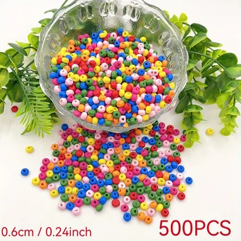 Mediniai karoliukai, 6mm 500pcs