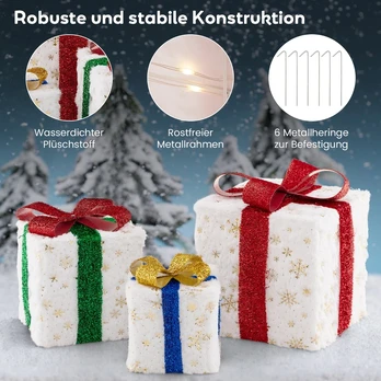 Promotion 3 LED Kalėdų dovanų dėžutės su laikmačiu