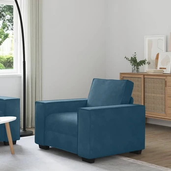 Sofa-kėdė, mėlyna, 100x78x84 cm, aksomas
