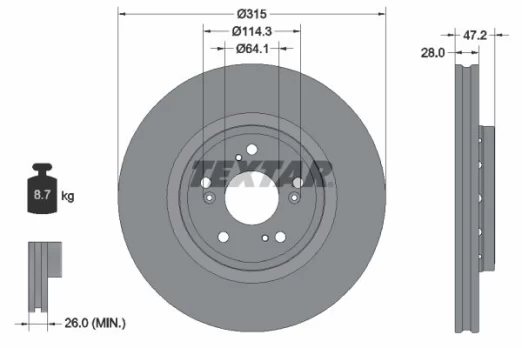 TEXTAR 92283303 Brake Disc
