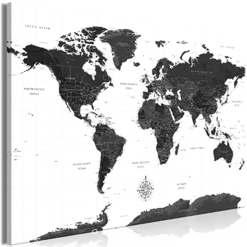 Artgeist Paveikslas - Juodas and Baltas Map (1 Part) Wide