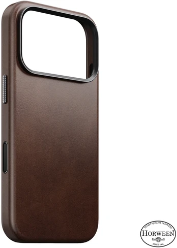 Burga Nomad Traditional Odinis dėklas, rustic ruda (Horween) – iPhone 18 Pro/17 Pro