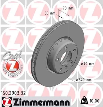 Stabdžių diskas ZIMMERMANN 150.2903.32