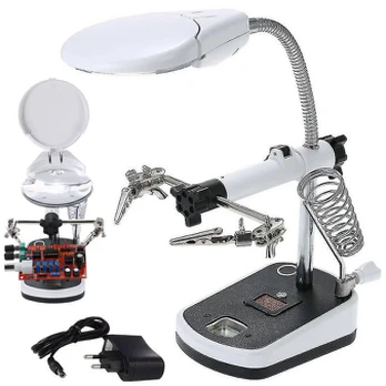 Verk Group Third hand lutter 10x 3.5x 5 led for soldering