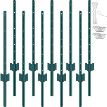 Žalios metalinės tvoros stulpai 91 cm, 10 vnt.