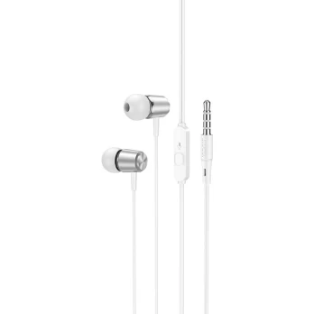 [Užsakomoji prekė] Hoco - Earphones (M108) - Jack 3.5mm with Microphone, 1.2m - White