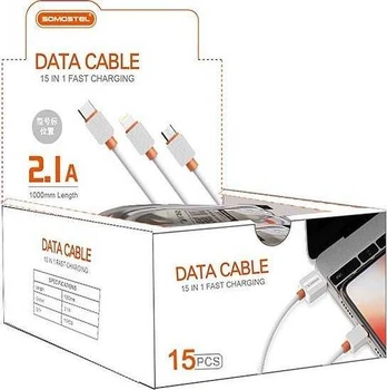 USB kabelis Somostel USB-A - Žaibas 1 m Juodas (28259)