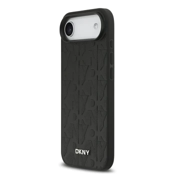 Dėklas DKNY PU Leather Grid Pattern Magsafe Case for iPhone Air Juodas