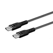 Kabelis USB Savio USB-C - 2 m Juoda (SAVIO CL-151) kaina