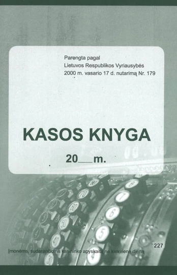 Kasos knyga, vertikali, per periodą, A5, 2x31 lapų