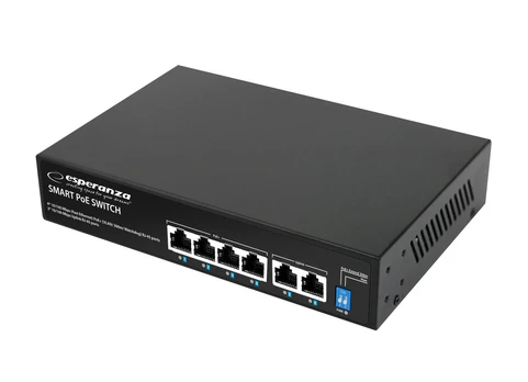 Esperanza 4 poe+2 uplink prievadų ethernet switch 10/100 spinner