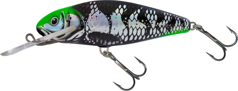 Vobleris Salmo Perch Deep Runner, 8 cm, Dr Holo Dark green Head