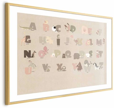 Artgeist Plakatas - rusvai gelsvas Alphabet