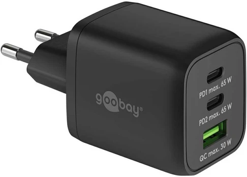 Goobay USB-C™ PD Multiport-Schnellladegerät Nano (65 W) juodas
