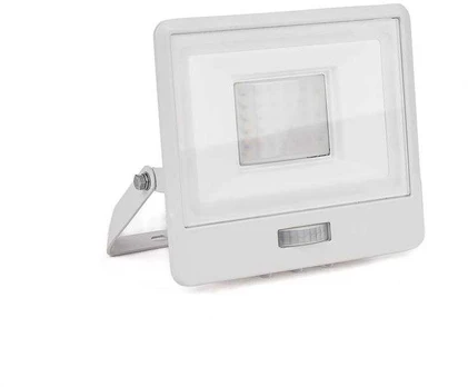 30W LED prožektorius V-TAC, baltu korpusu, 6500K, su judesio davikliu