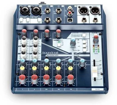„Soundcraft Notepad-8FX“ – analoginis maišymo pultas, efektų procesorius