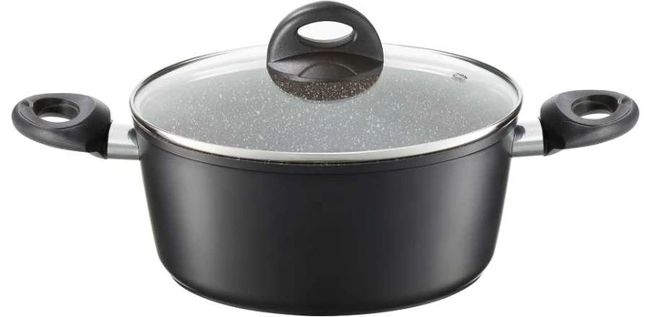 Puodas su dangteliu su powłoką Qualum Basic Stone Edition Arras 20 cm AMBITION