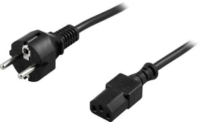 DELTACO grounded device cable for connection between device and wall outlet, straight CEE 7/7 to str kaina