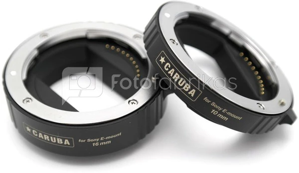Caruba Extension Tube set Sony E Serie Chroom APS C en FULL FRAME (versie II)
