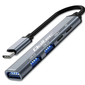HUB USB Qoltec HUB adapter USB-C 3.1 5w1 | USB-C PD | USB-C | 2x USB 2.0 | USB 3.0