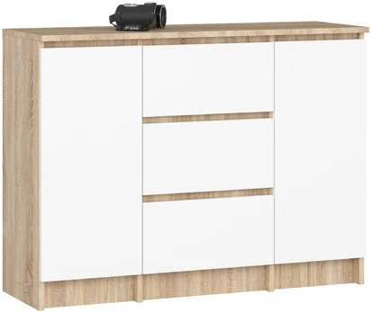 AKORD KOMODA K100 2D 3SK DUBLIS SONOMA / BALTA