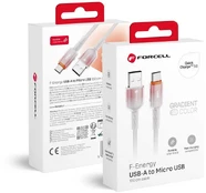 FORCELL F-ENERGY C351 cable USB A to Micro USB QC3.0 2,4A 18W Gradient 1 m baltas kaina