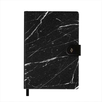 Noir Origin - Black Marble Notebook, A5 (14.8 x 21cm) / Grid