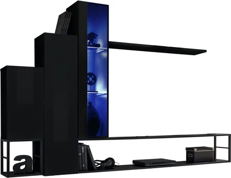 Sekcija ASM Switch M8, juoda sp., 240 cm x 40 cm x 151 cm