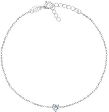 Brilio Silver Sidabrinis anklet with heart ANK113W