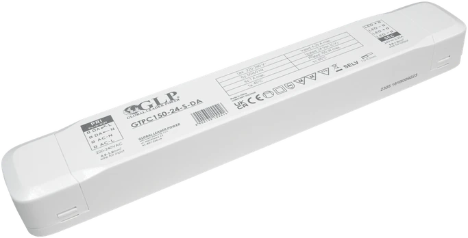 150W LED maitinimo šaltinis GTPC, 24V, IP20, DALI/PUSH