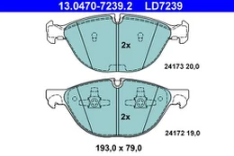 ATE 13.0470-7239.2 Brake pad set