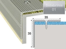 Profilis Effector A34 laiptams | sidabrinis 90 cm 35x35 mm