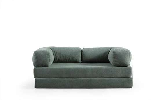 Dvivietė miegamoji sofa, Hanah Home, Via Con, žalia, 100 x 80 x 200