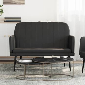 Dirbtinės odos suoliukas 107x80x81cm : Spalva - Juoda