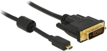 Kabelis Delock Juodas (83586) HDMI Micro - DVI- D 2m