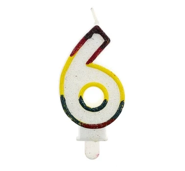 Skaičių torto žvakė "6", 7cm SW-CBR6