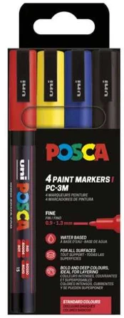 POSCA PC-3M 4stk Basis Farver