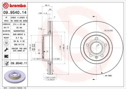 Stabdžių diskas BREMBO 09.9540.11 kaina