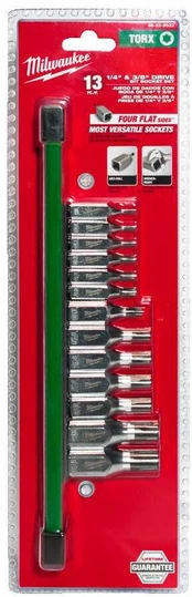 Hikoki MILWAUKEE SET OF SHANK SOCKETS 13 pcs. 1/4+3/8 TORX