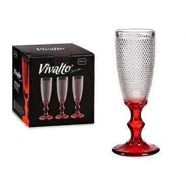 Taurės šampanui 180ml 6vnt 77094 RED