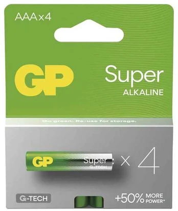 Bateria alkaliczna, AAA, 1.5V, GP, blistr, 4-pack, SUPER