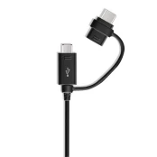 [Užsakomoji prekė] Samsung - Charging Cable (EP-DG950DBEGWW) - USB to Micro-USB, Type-C, 1.5m - Juodas kaina
