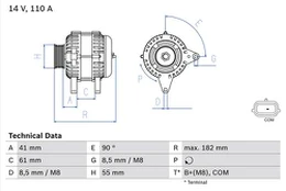 BOSCH 0 986 080 710 Kintamosios srovės generatorius