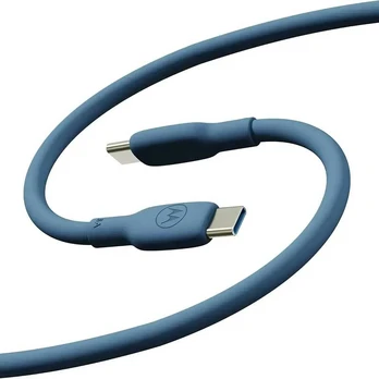 Motorola Silicone cable USB-C to USB-C 2m, 5A Mėlyna