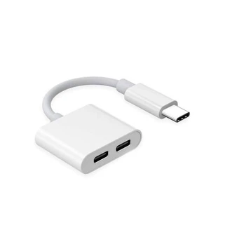 RoGer JH-032 USB-C to 2x USB-C Audio adapter + Charging