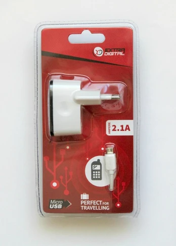 Kroviklis USB ir micro USB kabelis, 2.1A