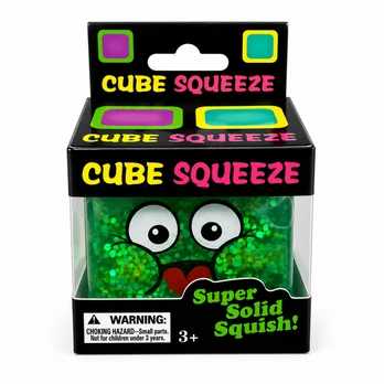 Antistresinis squishy kubas, minkštas sensorinis žaislas - blizgus žalias