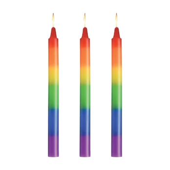 Pride Candles Rainbow Drip Set - 3 Unscented Multicolor Soy Wax Candles
